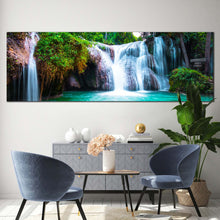 Load image into Gallery viewer, thailand  waterfall  canvas  print  white  than  sawan  waterfall  scenery  1  piece  canvas  artwork  beautiful  green  waterfall  in  nature  canvas  wall  art For Living Room
