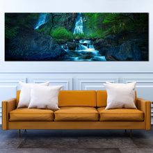 Load image into Gallery viewer, thailand  waterfall  canvas  wall  art  blue  khlong  lan  waterfall  1  piece  canvas  waterfall  in  deep  green  forest  canvas  print For Living Room
