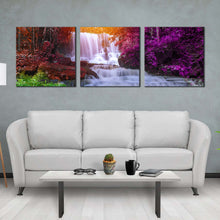 Load image into Gallery viewer, thailand  waterfall  canvas  wall  art  colorful  mun  dang  waterfall  canvas  print  waterfall  scenery  3  piece  multiple  canvas For Living Room
