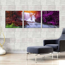Load image into Gallery viewer, thailand  waterfall  canvas  wall  art  colorful  mun  dang  waterfall  canvas  print  waterfall  scenery  3  piece  multiple  canvas In Living Room
