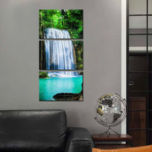 Load image into Gallery viewer, thailand  waterfall  canvas  wall  art  white  waterfall  forest  3  piece  canvas  sea  green  river  kwai  canvas  print  erawan  national  park  canvas  multi  canvas For Living Room
