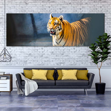 Load image into Gallery viewer, tiger  looking  canvas  wall  art  yellow  white  tiger  portrait  1  piece  canvas  print  tiger  wildlife  canvas  artwork In Living Room
