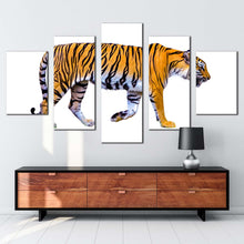 Load image into Gallery viewer, tiger wildlife canvas wall art yellow white tiger close up 5 piece multi canvas wild cat canvas print
