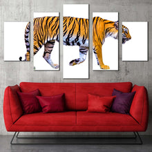 Load image into Gallery viewer, tiger wildlife canvas wall art yellow white tiger close up 5 piece multi canvas wild cat canvas print For Living Room
