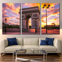 Load image into Gallery viewer, traffic drives along the Champs Elysees Arc de Triomphe wall art In Living Room
