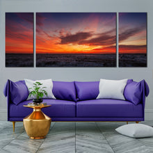 Load image into Gallery viewer, triptych  Desert  Landscape  at  Sunset  View  canvas  print In Living Room
