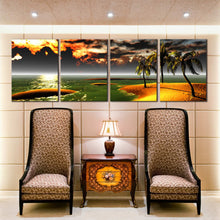 Load image into Gallery viewer, tropical island hawaii beach 4 Panel artwork for living room For Living Room
