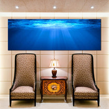 Load image into Gallery viewer, tropical  water  deep  ocean  abstract  panoramic  canvas In Living Room
