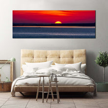 Load image into Gallery viewer, turkey  ocean  canvas  wall  art  izmir  grey  ocean  1  piece  canvas  print  red  orange  ocean  sky  wide  canvas For Bedroom
