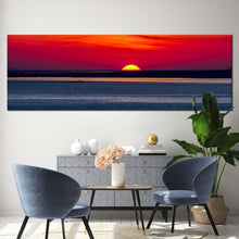 Load image into Gallery viewer, turkey  ocean  canvas  wall  art  izmir  grey  ocean  1  piece  canvas  print  red  orange  ocean  sky  wide  canvas In Living Room
