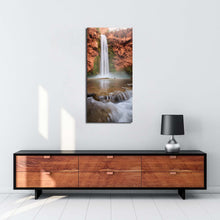 Load image into Gallery viewer, turquoise  waterfalls  canvas  print  arizona  white  mooney  falls  canvas  artwork  brown  canyon  waterfall  vertical  canvas  wall  art For Living Room
