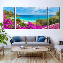 Load image into Gallery viewer, tuscany ocean canvas print blue ocean cavoil beach 3 piece canvas wall art green elba island multi canvas artwork For Living Room
