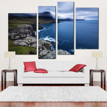 Load image into Gallery viewer, uk ocean canvas print duirinish peninsula blue ocean 4 piece canvas wall art scotland green ocean landscape multiple canvas for living room
