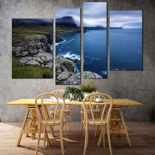 Load image into Gallery viewer, uk ocean canvas print duirinish peninsula blue ocean 4 piece canvas wall art scotland green ocean landscape multiple canvas in living room
