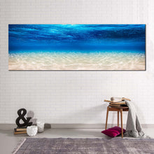 Load image into Gallery viewer, underwater  ocean  canvas  wall  art  white  ocean  canvas  artwork  blue  ocean  deep  1  piece  canvas  print In Living Room
