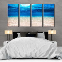 Load image into Gallery viewer, underwater sea canvas print blue ocean deep 4 piece canvas wall art beautiful white sea canvas set For Bedroom
