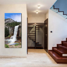 Load image into Gallery viewer, vernal  falls  canvas  wall  art  yosemite  national  park  white  waterfall  1  piece  canvas  artwork  california  grey  sierra  nevada  mountains  canvas  print
