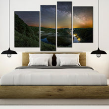 Load image into Gallery viewer, view over the Saar loop near Mettlach 4 panel canvas print 
