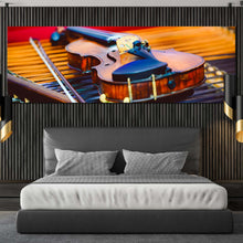 Load image into Gallery viewer, violin  instrument  canvas  wall  art  colorful  violin  close  up  panoramic  canvas  print  elegant  violin  canvas  artwork For Bedroom
