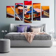 Load image into Gallery viewer, violin music canvas wall art musical violin close up 5 piece canvas colorful music instrument canvas print For Bedroom
