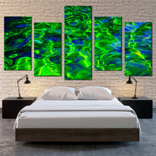 Load image into Gallery viewer, water abstract canvas wall art blue green ocean water 5 piece canvas print ocean abstract multiple canvas For Bedroom
