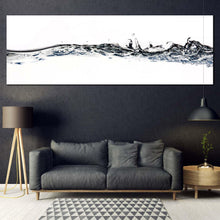 Load image into Gallery viewer, water  splash  canvas  wall  art  grey  abstract  liquid  water  canvas  artwork  white  water  abstract  elements  1  piece  canvas  print For Living Room
