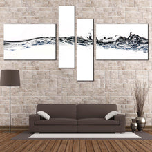 Load image into Gallery viewer, water splashing canvas wall art water abstract element 4 piece canvas white grey abstract liquid water canvas print For Living room
