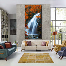 Load image into Gallery viewer, waterfall  autumn  canvas  wall  art  amazing  waterfall  stream  orange  trees  1  piece  canvas  print  beautiful  white  waterfall  scenery  canvas  artwork In Living Room
