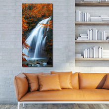 Load image into Gallery viewer, waterfall  autumn  canvas  wall  art  amazing  waterfall  stream  orange  trees  1  piece  canvas  print  beautiful  white  waterfall  scenery  canvas  artwork For Your Living Room
