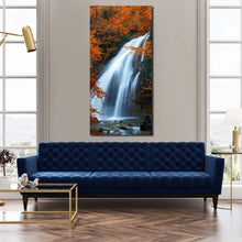 Load image into Gallery viewer, waterfall  autumn  canvas  wall  art  amazing  waterfall  stream  orange  trees  1  piece  canvas  print  beautiful  white  waterfall  scenery  canvas  artwork For Living Room
