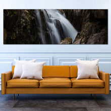 Load image into Gallery viewer, waterfall  nature  canvas  print  beautiful  white  waterfall  1  piece  canvas  wall  art  stunning  brown  mountain  waterfall  canvas  artwork In Living Room
