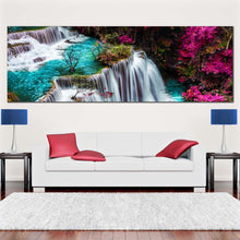 Load image into Gallery viewer, waterfall  scenery  canvas  print  colorful  forest  at  kanchanabur  thailand  canvas  artwork  huai  mae  khamin  waterfall  1  piece  canvas  wall  art For Living Room
