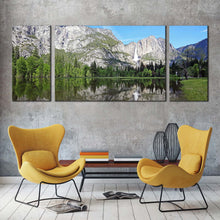 Load image into Gallery viewer, waterfall scenery canvas wall art california white sierra nevada mountains 3 piece canvas set green yosemite national park waterfall triptych canvas print For Living Room
