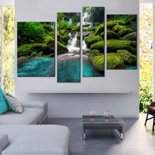 Load image into Gallery viewer, waterfall in rainforest at phu tub berk mountain phet 4 panel canvas print
