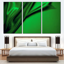 Load image into Gallery viewer, wavy folds canvas wall art green abstract background luxury 3 piece multi canvas artwork abstract elegant design canvas print For Bedroom
