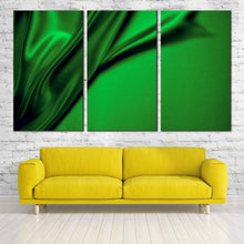 Load image into Gallery viewer, wavy folds canvas wall art green abstract background luxury 3 piece multi canvas artwork abstract elegant design canvas print For Living Room
