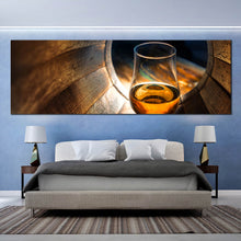 Load image into Gallery viewer, whiskey  glass  in  oak  barrel  Canvas  Print For Bedroom
