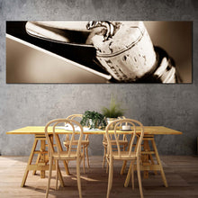 Load image into Gallery viewer, wine  cork  canvas  wall  art  black  wine  bottle  close  up  canvas  print  wine  bottle  white  cork  opening  1  piece  canvas In Dinning Room
