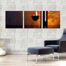 Load image into Gallery viewer, wine  drink  canvas  wall  art  fancy  red  wine  canvas  print  green  wine  bottle  digital  artwork  3  piece  canvas  set For Living Room
