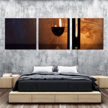 Load image into Gallery viewer, wine  drink  canvas  wall  art  fancy  red  wine  canvas  print  green  wine  bottle  digital  artwork  3  piece  canvas  set For Bedroom
