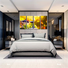 Load image into Gallery viewer, wine drink canvas wall art wine and grapes 4 piece canvas print wine in autumn canvas set colorful wine fruits multi canvas For Bedroom
