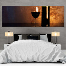 Load image into Gallery viewer, wine  glass  canvas  print  green  wine  bottle  canvas  artwork  fancy  red  wine  panoramic  canvas  wall  art For Bedroom
