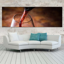 Load image into Gallery viewer, wine  glass  canvas  wall  art  red  wine  pouring  1  piece  canvas  print  black  wine  bottle  canvas  artwork In Living Room
