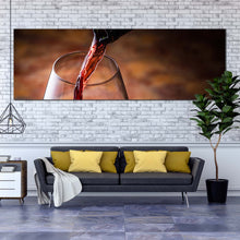 Load image into Gallery viewer, wine  glass  canvas  wall  art  red  wine  pouring  1  piece  canvas  print  black  wine  bottle  canvas  artwork For Living Room
