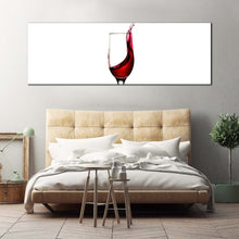 Load image into Gallery viewer, wine  poured  canvas  wall  art  red  wine  glass  1  piece  canvas  artwork  white  abstract  wine  canvas  print For Bedroom
