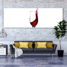 Load image into Gallery viewer, wine  poured  canvas  wall  art  red  wine  glass  1  piece  canvas  artwork  white  abstract  wine  canvas  print For Living Room
