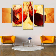 Load image into Gallery viewer, wine glasses cheers up canvas multi panel wall art In Your Living Room
