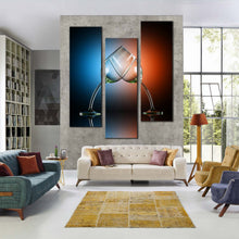 Load image into Gallery viewer, wine  glasses  cheers  up  close  up  3  piece  wall  art For Living Room
