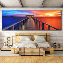 Load image into Gallery viewer, wood  sun  colour  reflection  water  up  clouds  sunrise  pier  timber  large  wall  art For Bedroom
