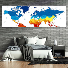Load image into Gallery viewer, world  map  canvas  wall  art  detailed  world  map  canvas  artwork  colorful  map  of  continents  1  piece  canvas  print For Bedroom
